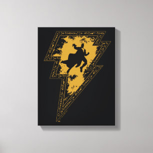 Black Adam Distress Lightning Bolt Graphic Canvastryck