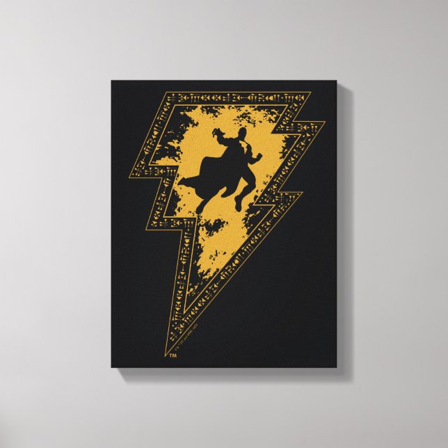 Black Adam Distress Lightning Bolt Graphic Canvastryck (Framsida)
