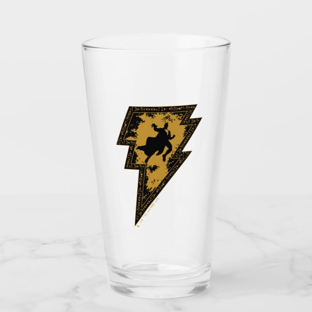 Black Adam Distress Lightning Bolt Graphic Glaskopp (Framsida)