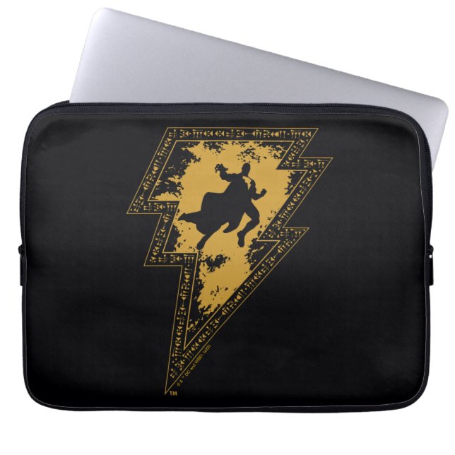 Black Adam Distress Lightning Bolt Graphic Laptop Fodral (Framsidan)