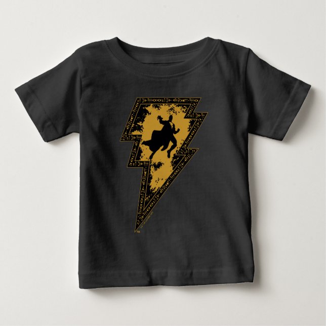 Black Adam Distress Lightning Bolt Graphic T Shirt (Framsida)