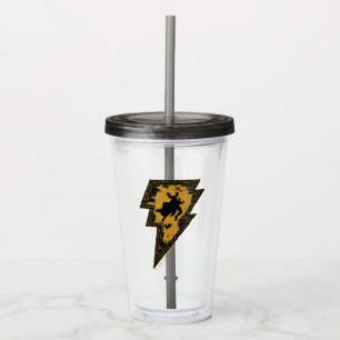 Black Adam Distress Lightning Bolt Graphic Take Away Mugg