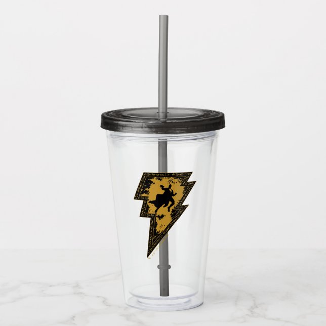 Black Adam Distress Lightning Bolt Graphic Take Away Mugg (Framsida)