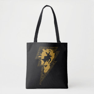 Black Adam Distress Lightning Bolt Graphic Tygkasse