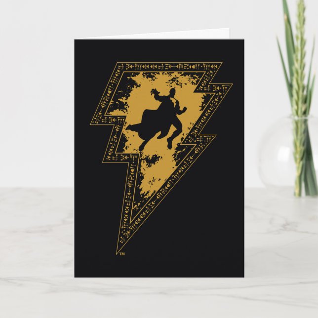 Black Adam Distressed Lightning Bolt Graphic Kort (Framsida)