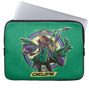Black Adam Grafik med cyklontecken Laptop Fodral