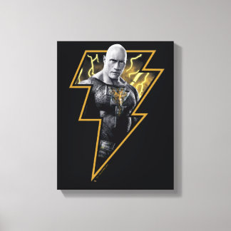 Black Adam Grått och Guld Lightning Graphic Canvastryck