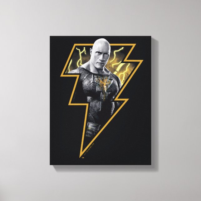 Black Adam Grått och Guld Lightning Graphic Canvastryck (Framsida)