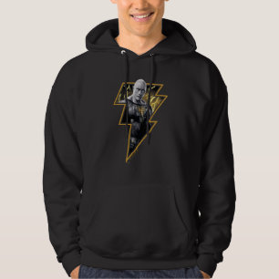 Black Adam Grått och Guld Lightning Graphic Hoodie