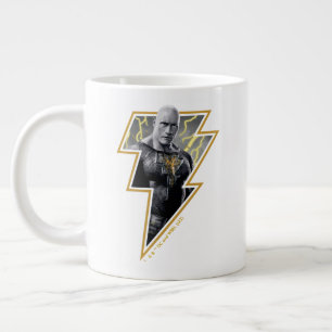 Black Adam Grått och Guld Lightning Graphic Jumbo Mugg
