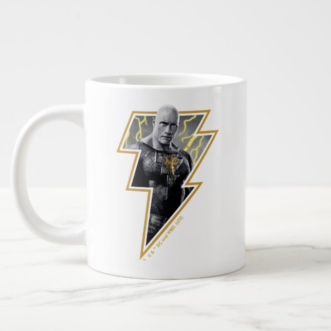 Black Adam Grått och Guld Lightning Graphic Jumbo Mugg (Vänster)