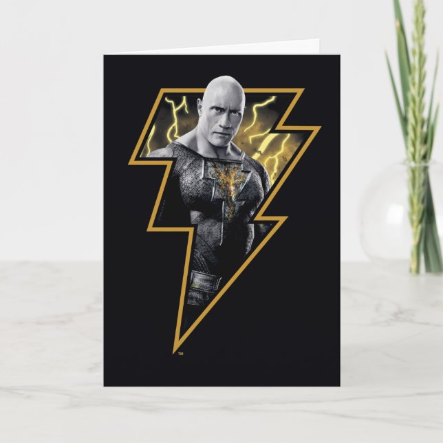Black Adam Grått och Guld Lightning Graphic Kort (Framsida)
