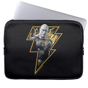 Black Adam Grått och Guld Lightning Graphic Laptop Fodral