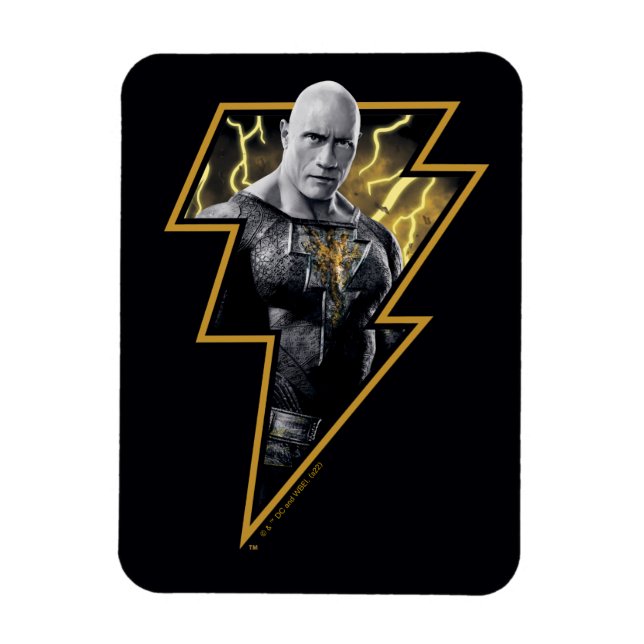Black Adam Grått och Guld Lightning Graphic Magnet (Vertikal)