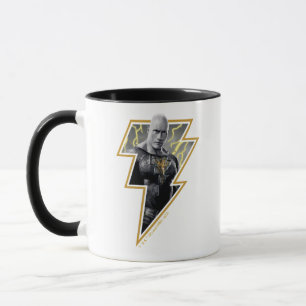 Black Adam Grått och Guld Lightning Graphic Mugg