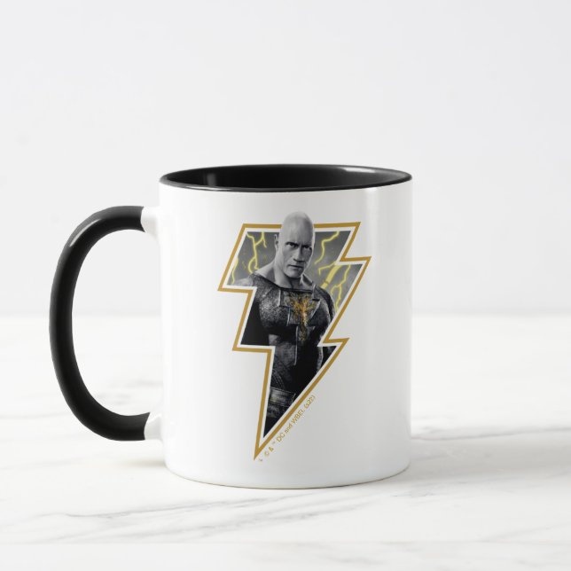 Black Adam Grått och Guld Lightning Graphic Mugg (Vänster)