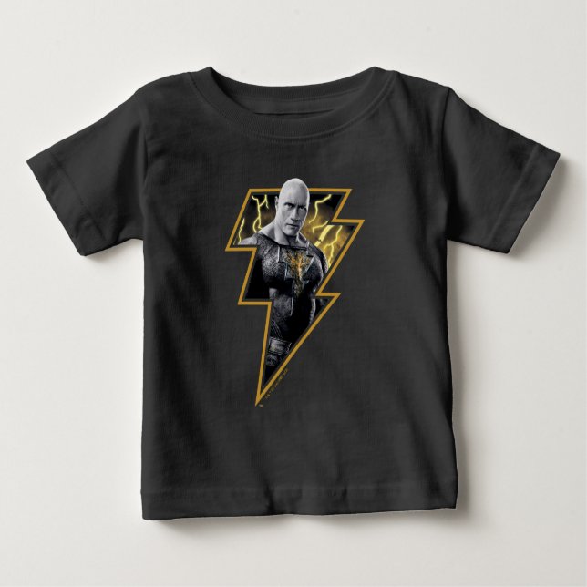 Black Adam Grått och Guld Lightning Graphic T Shirt (Framsida)