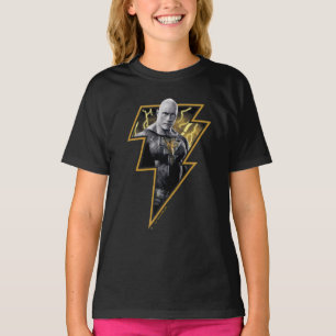 Black Adam Grått och Guld Lightning Graphic T Shirt