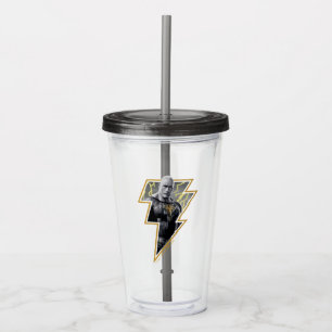Black Adam Grått och Guld Lightning Graphic Take Away Mugg