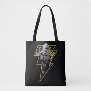 Black Adam Grått och Guld Lightning Graphic Tygkasse