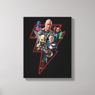 Black Adam Group Lightning Graphic Canvastryck