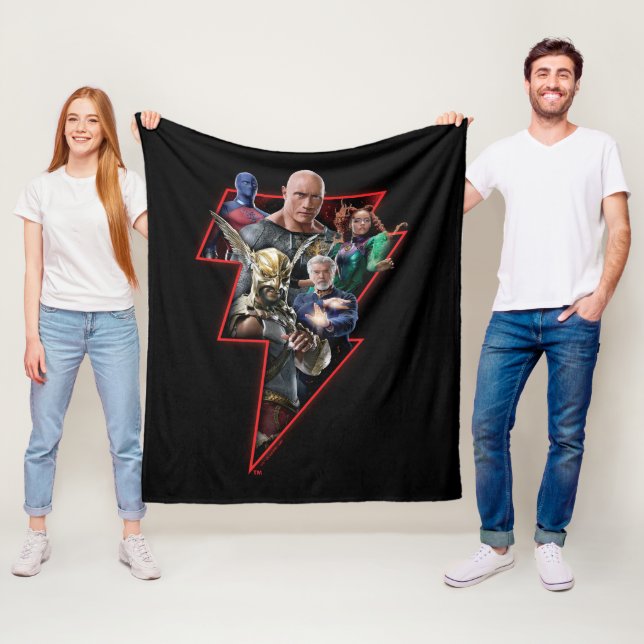 Black Adam Group Lightning Graphic Fleecefilt (På plats)