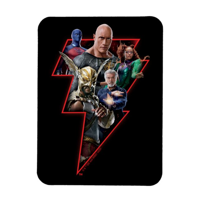 Black Adam Group Lightning Graphic Magnet (Vertikal)