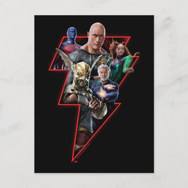 Black Adam Group Lightning Graphic Vykort (Framsida)
