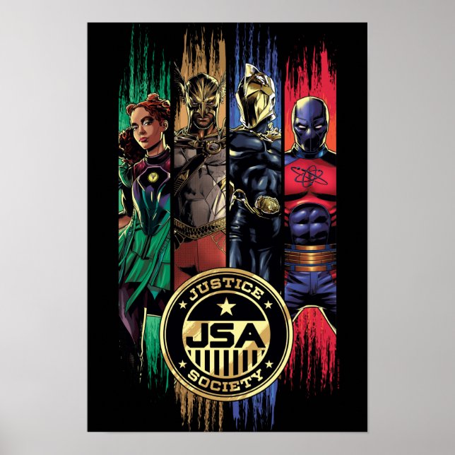 Black Adam Justice Society Heroes in Rand Poster (Framsidan)