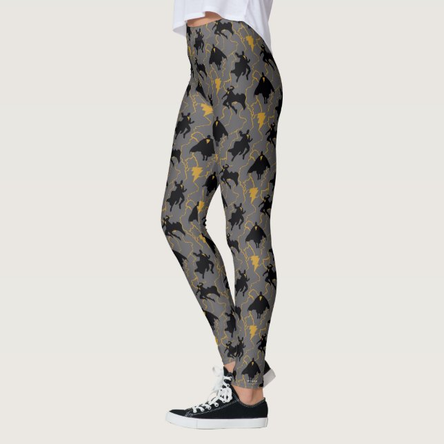 Black Adam Lighämen Silhouette Mönster Leggings (Vänster)