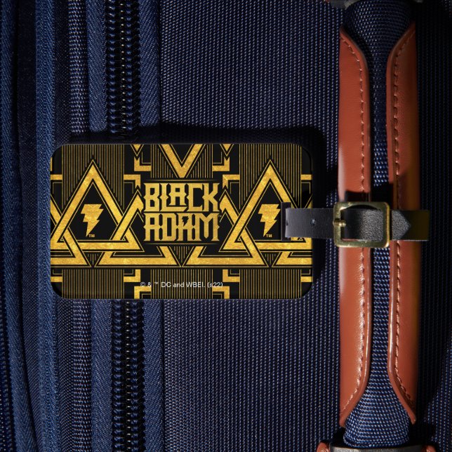 Black Adam Lighämte Bolt Triangular Mönster Bagagebricka (Framsida Insitu 4)