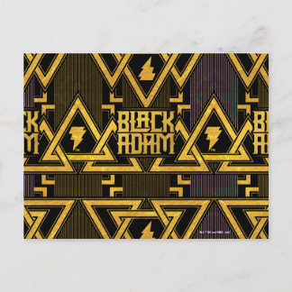 Black Adam Lightning Bolt Triangular Pattern Vykort