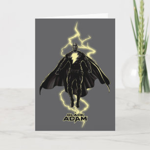 Black Adam Lightning Silhouette Graphic Kort