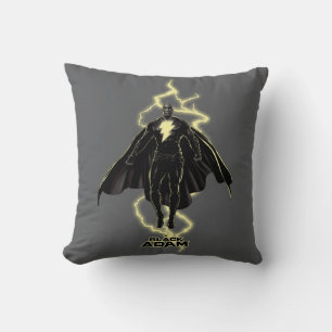 Black Adam Lightning Silhouette Graphic Kudde