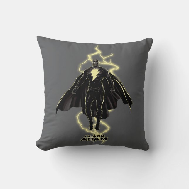 Black Adam Lightning Silhouette Graphic Kudde (Framsida)