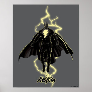 Black Adam Lightning Silhouette Graphic Poster