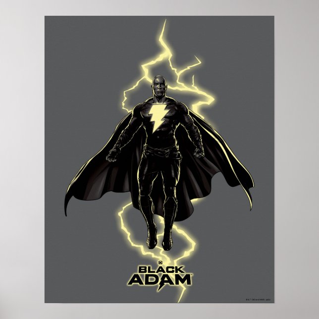 Black Adam Lightning Silhouette Graphic Poster (Framsidan)