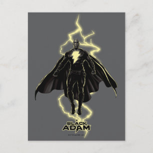 Black Adam Lightning Silhouette Graphic Vykort