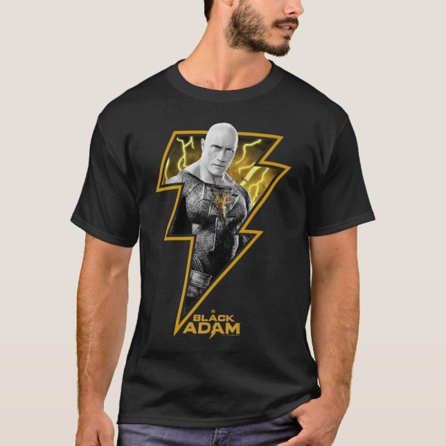 Black Adam Porträtt, fyllningsljuserga, fetstil T Shirt (Framsida)