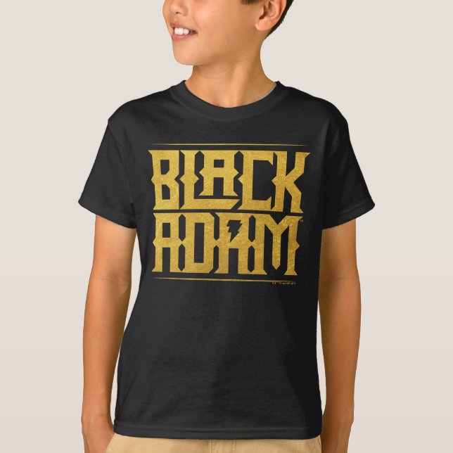 Black Adam Stacked Name Graphic T Shirt (Framsida)