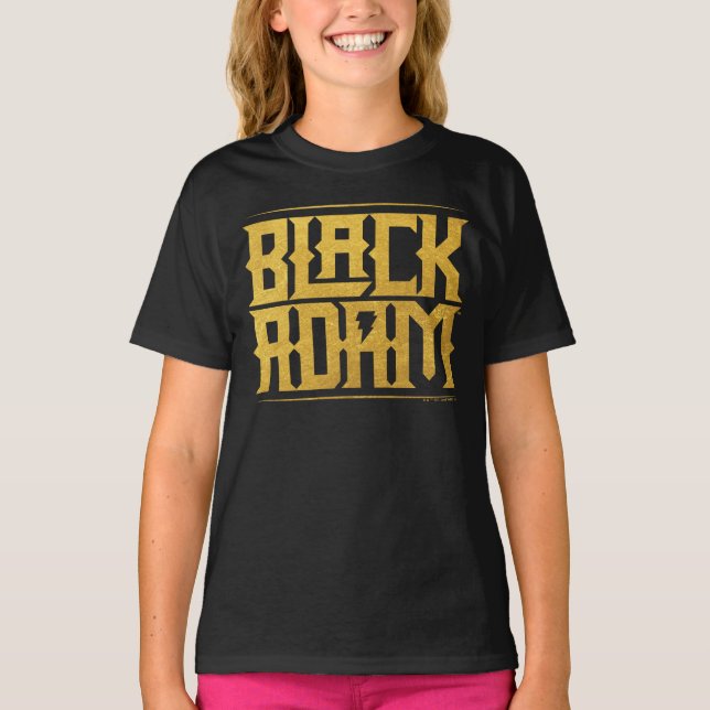 Black Adam Stacked Name Graphic T Shirt (Framsida)