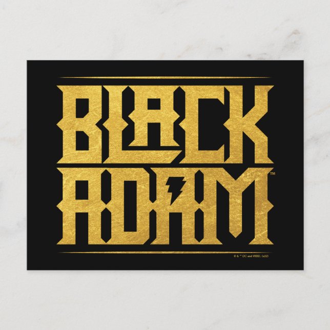 Black Adam Stacked Name Graphic Vykort (Framsida)