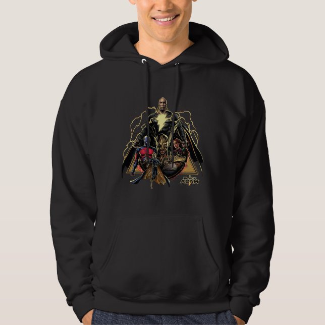 Black Adam Triangular Group Graphic Hoodie (Framsida)