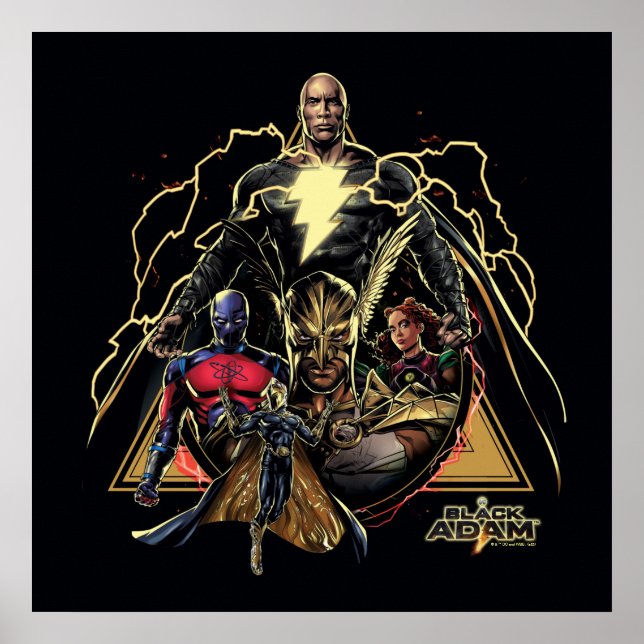 Black Adam Triangular Group Graphic Poster (Framsidan)