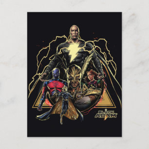 Black Adam Triangulär Gruppgrafik Vykort