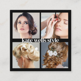 Black Add Anpassningsbar Logotyp Social Media Netw Fyrkantigt Visitkort