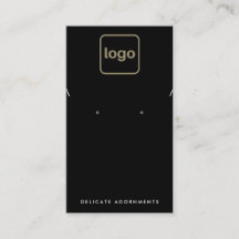 Black Add Logotyp Necklace Stud Earring Holder Bus