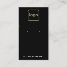 Black Add Logotyp Necklace Stud Earring Holder Bus Visitkort
