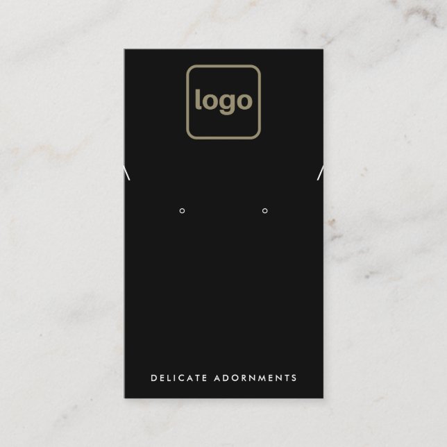 Black Add Logotyp Necklace Stud Earring Holder Bus Visitkort (Framsida)