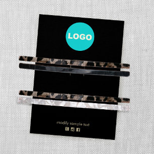 Black Add Logotyp Two Hair Clip Barrette Visitkort